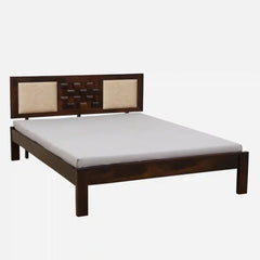 Solid Wood Queen Size Bed Without Storage