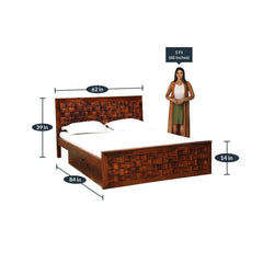 Solid Sheesham Wood Drawer Storage Beds