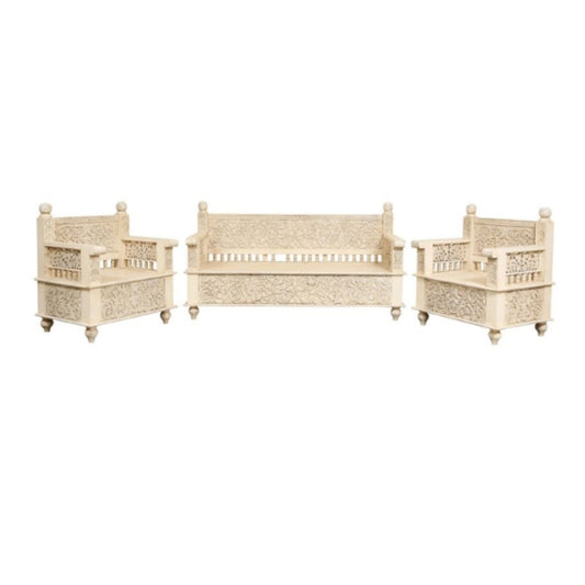 Traditional Solid Wood Hand Carved Sofa Set