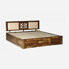 Sheesham Wood Queen Size Bed With Hydraulic Storage