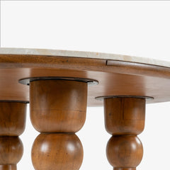 Wooden Dining Table With Marble Top