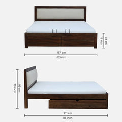 Solid Wood Drawer Storage Beds