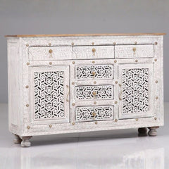 Mango Wood White Cabinet and Sideboards
