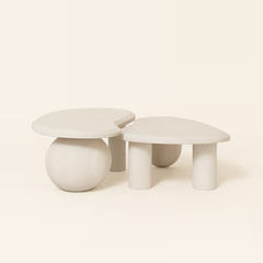 White Wash Oak Wood Modern Coffee Table