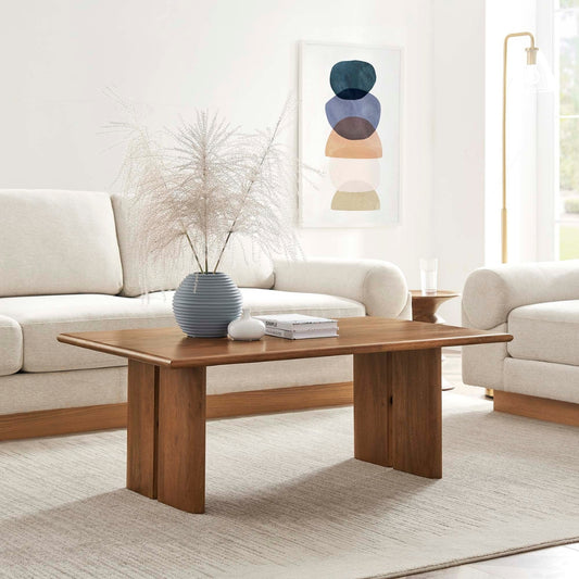 Wood Coffee Table in Walnut Finish