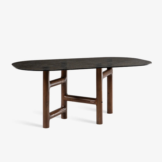 Tatvaacasa Wooden Oval Dining Table for Home & Dining Area