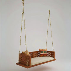 Solid Wooden Brown 2 Seater Swing