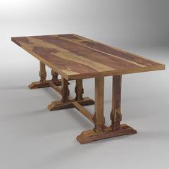 Tatvaacasa Modern Rustic Finished Solid Wood Handmade Dining Table