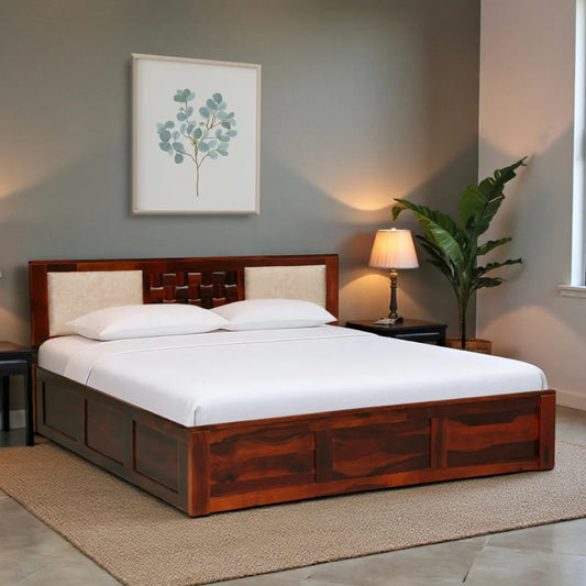 Sheesham Wood King Size Bed With Box Storage
