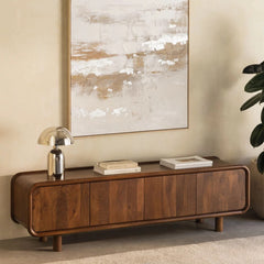 Wooden Walnut Finish TV Cabinet