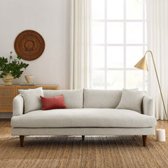 Tatvaacasa Modern Upholstered Sofa with Down-Blend Cushions & Tapered Wood Legs