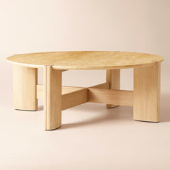 Mid-Century Round Wooden Coffee Table