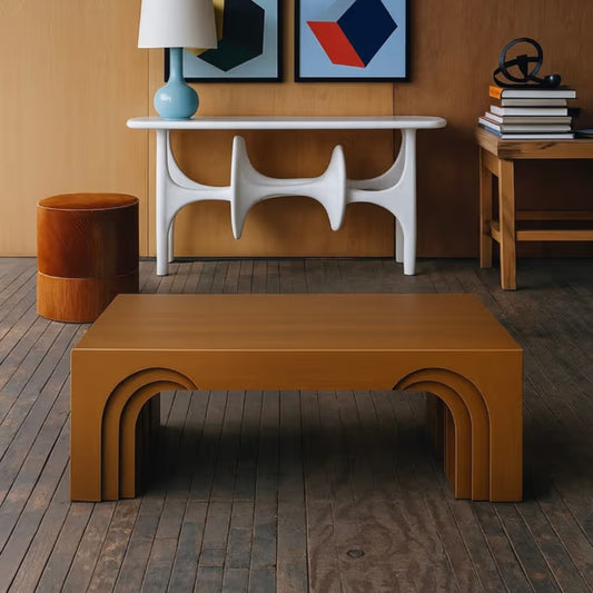 Tatvaacasa Modern Arch Brown Coffee Table