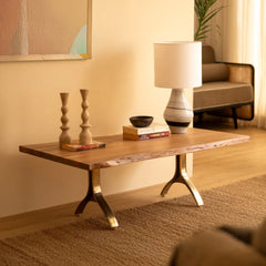 Tatvaacasa Coffee Table With Golden Legs