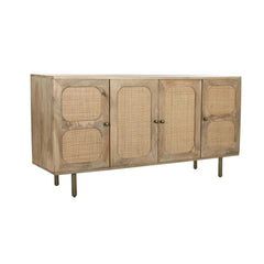 Tatvaacasa Cane Front Solid Wood TV Unit with Storage Cabinet
