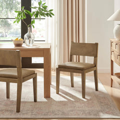 Tatvaacasa Leather Dining Side Chair