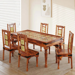 Sheesham Wood 6-Seater Dining Table for Dining Room