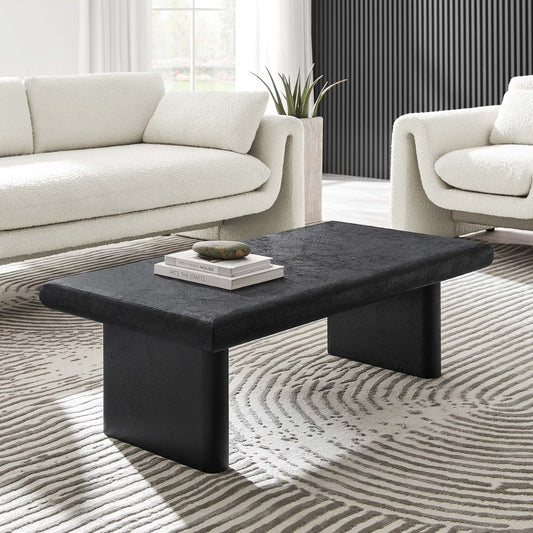 Relic Wooden Textured Coffee Table in White