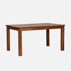 Teak Wood 6 Seater Dining Table In Rustic Teak Finish