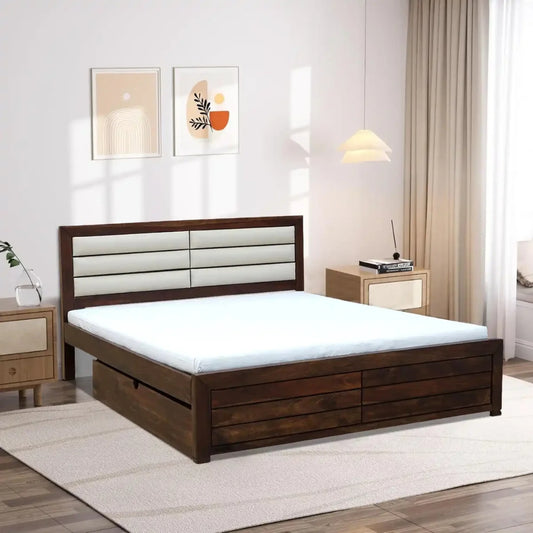 Indian Sheesham Wood Storage Beds with Drawer