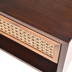 Modern Wooden Cane Bedside Table