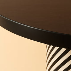 Black Modern Round Pedestal Dining Table