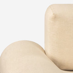 Tatvaacasa Modern Beige Sofa with Circular Back Cushions