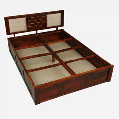 Sheesham Wood Queen Size Bed With Box Storage
