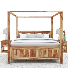 Solid Sheesham Wood Poster Bed | Canopy Bed