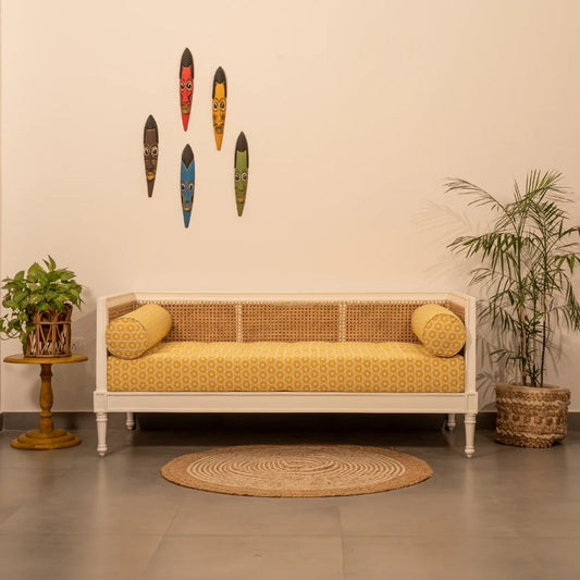 Modern Wooden Cane Sofa Couch
