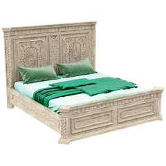 White Wash Hand Craving Bed