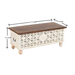 Hand-Carved Storage Trunk Coffee Table