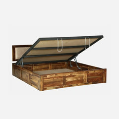 Sheesham Wood Queen Size Bed With Hydraulic Storage