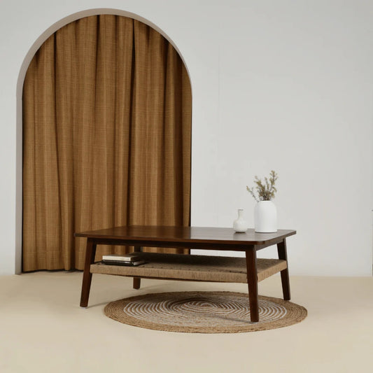 Mango Wooden Jute Coffee Table