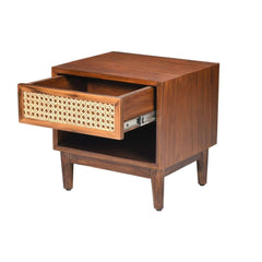 Modern Wooden Cane Bedside Table