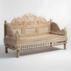 Hand Carved Wooden Sofa_Daybed