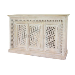 Carved Front Three Door Sideboard