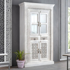 Modern Hand Carved Wooden Wardrobe