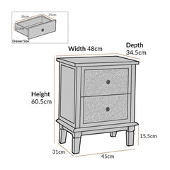 Handcrafted Mango Wood Bedside Table