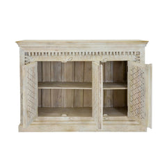 Carved Front Three Door Sideboard