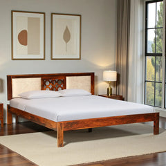 Sheesham Wood Queen Size Bed Without Storage