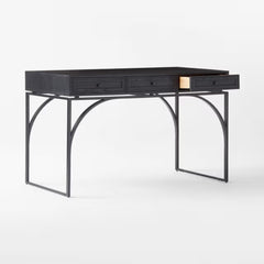 Tatvaacasa 3-Drawer Black Mango Console Table