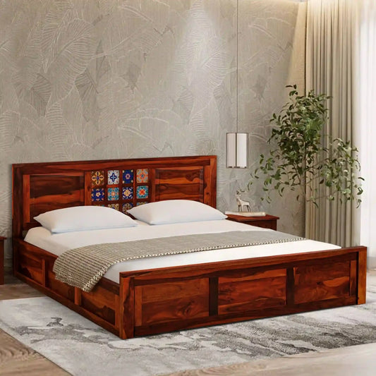 Solid Sheesham Wood Storage Beds