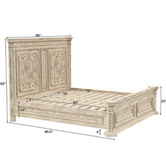 White Wash Hand Craving Bed