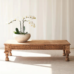 Modern Wooden Hand Carved Coffee Table