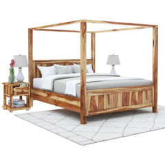 Solid Sheesham Wood Poster Bed | Canopy Bed