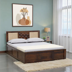 Sheesham Wood Queen Size Bed With Box Storage