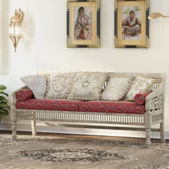 Solid Wood Traditional Hand carved 3-seater