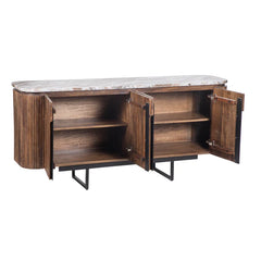 Marble Top Sideboard in Solid Wood Tv Unit