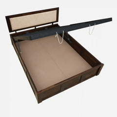 Solid Sheesham Wood King Size Bed With Hydraulic Storage